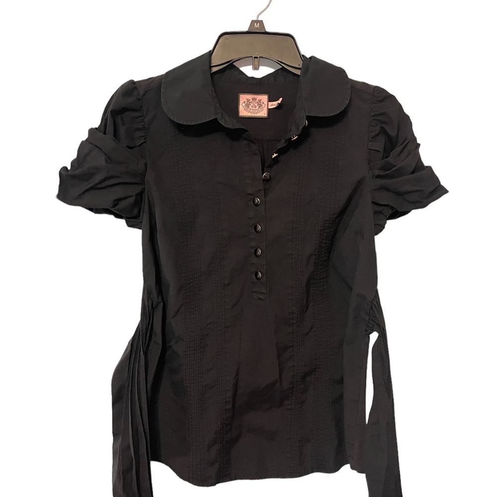 Vintage Y2K Juicy Couture Puff Sleeve Blouse with Tie Back